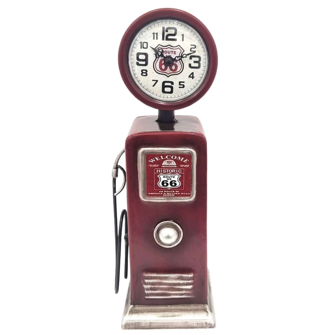 Red Historic Route 66 Bowser Clock